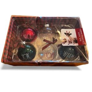 Rae Dunn Festive Ornament Collection - Red, Green, Clear